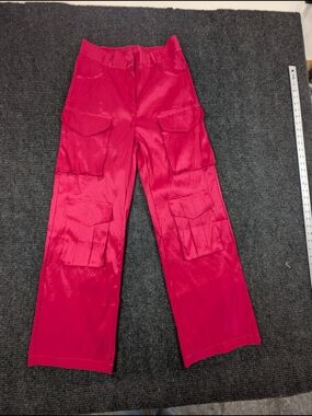 Source Unknown Hot Pink Cargo Wide-Leg Pants